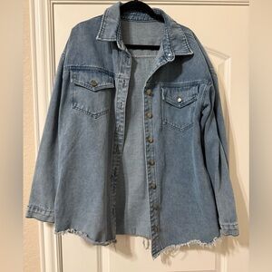 Denim Jacket/Shirt w/ Frayed Edge